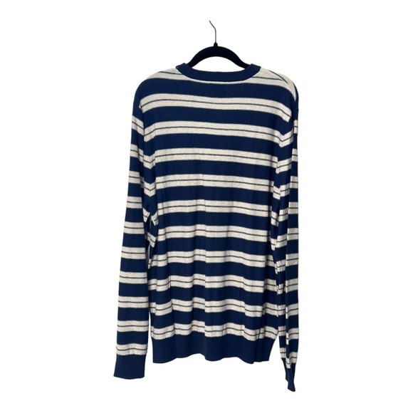NWT 14TH & Union Striped Crewneck Sweater /navy-sand - Picture 4 of 4